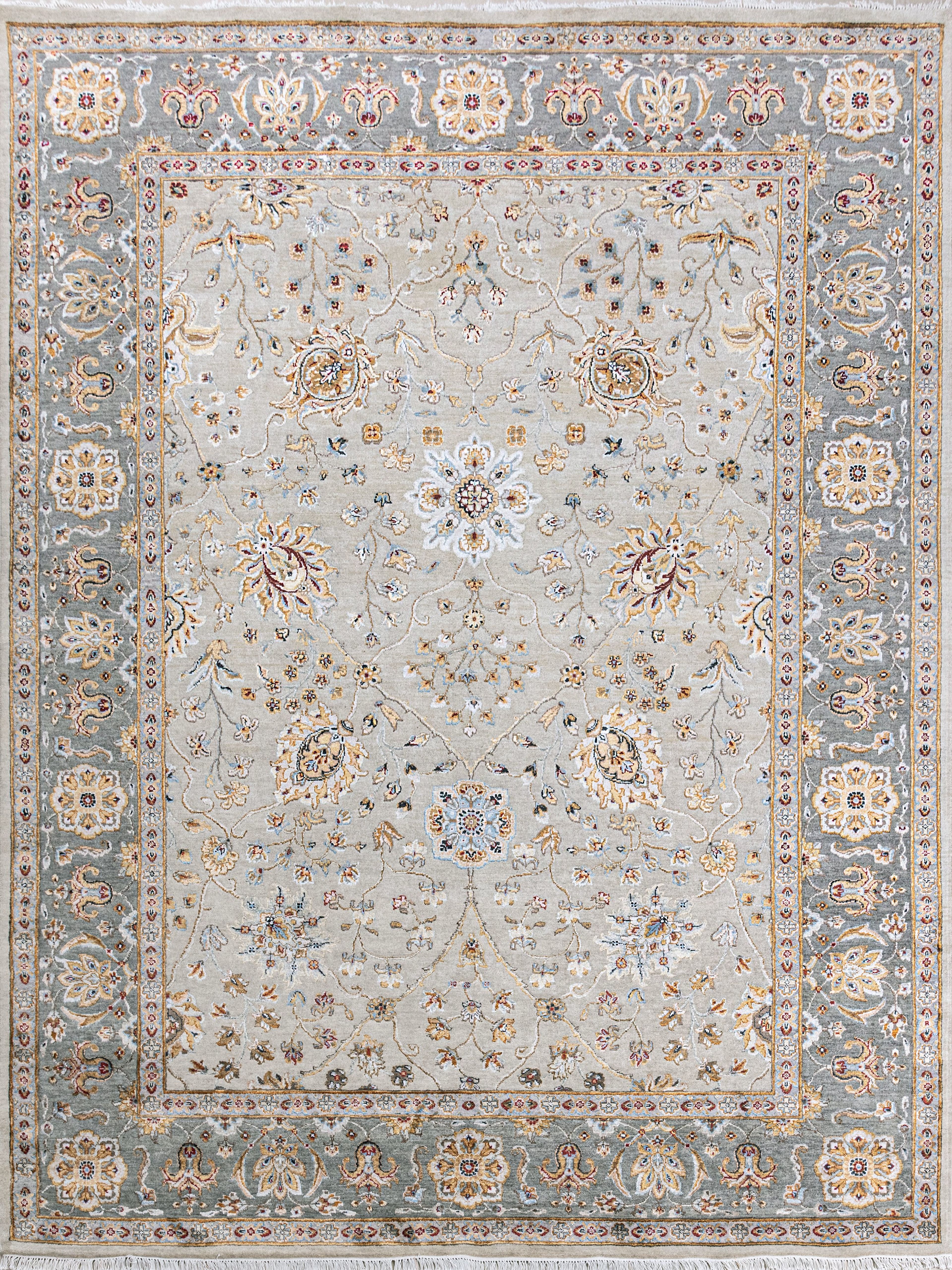 Hand Knotted Wool & Silk Carpet