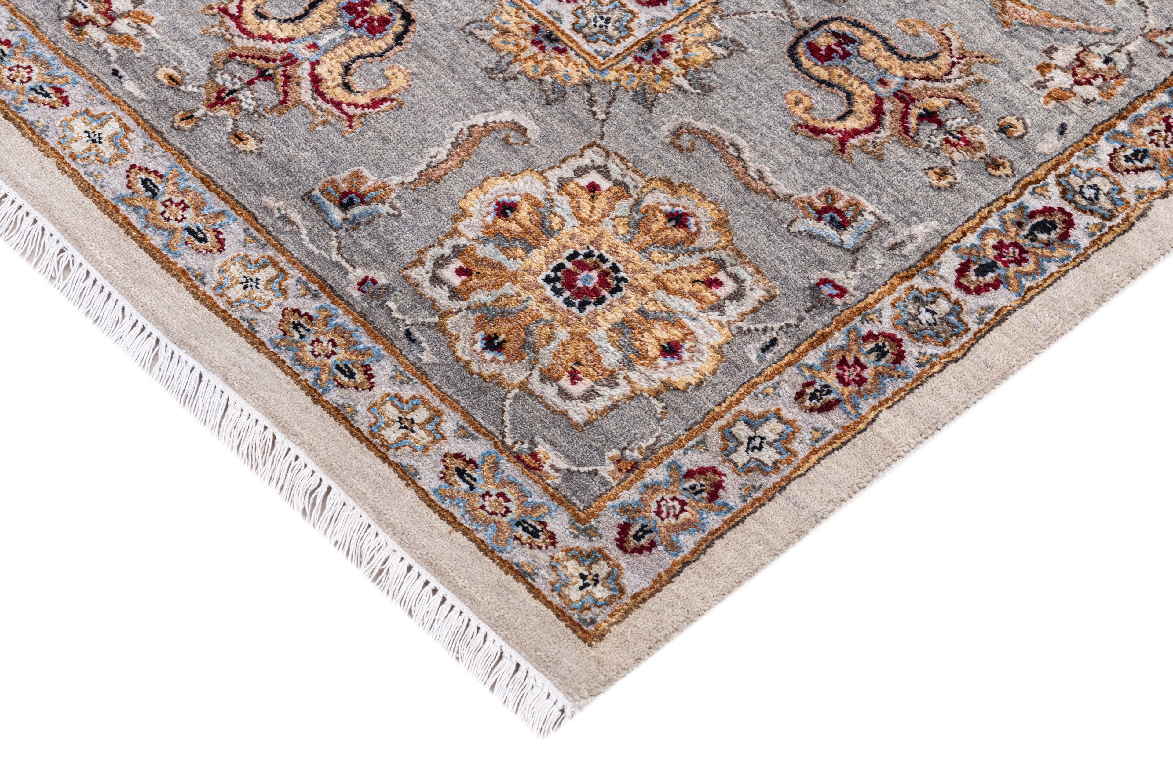 Hand Knotted Wool & Silk Carpet 4