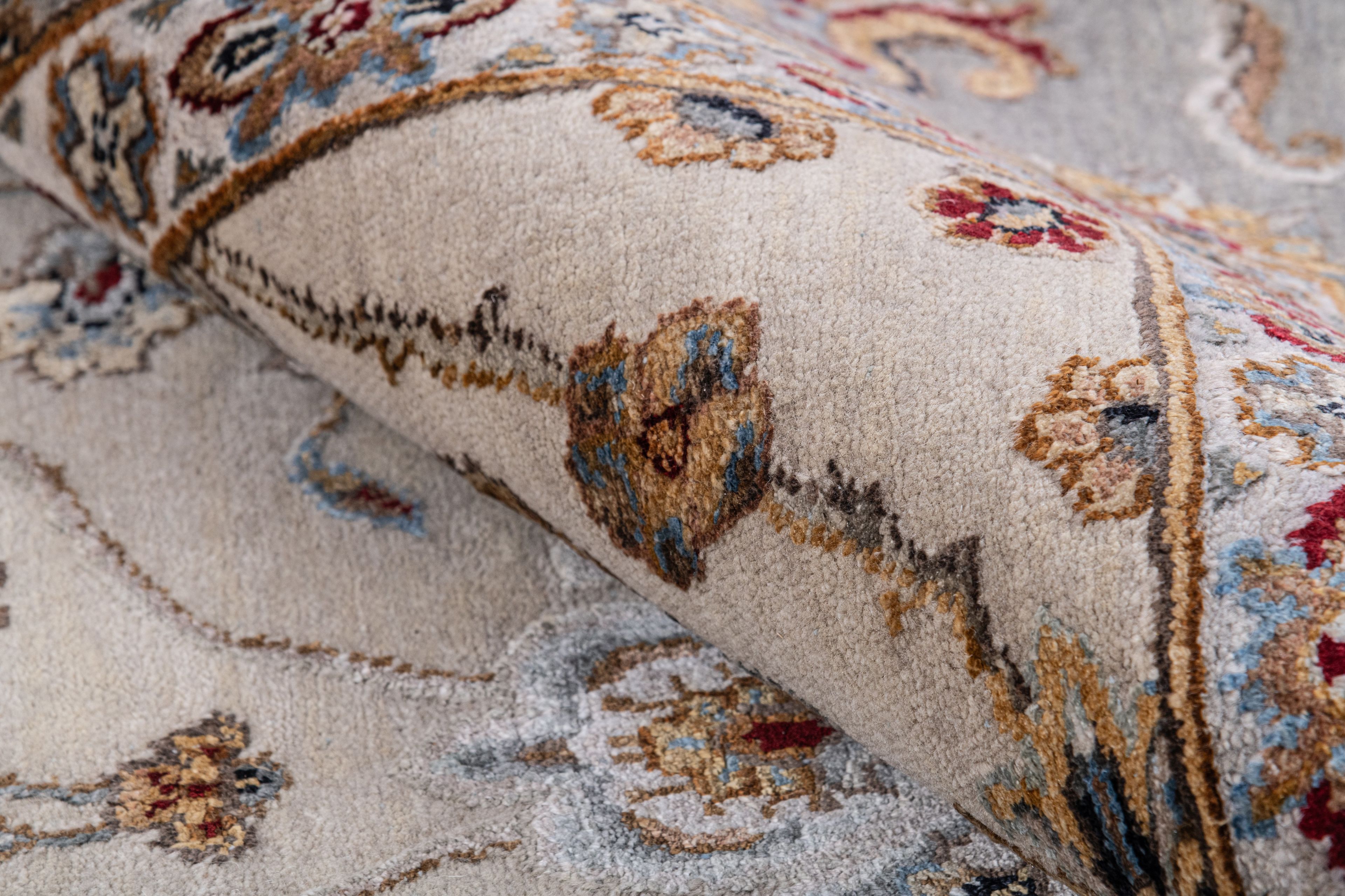 Hand Knotted Wool & Silk Carpet 7