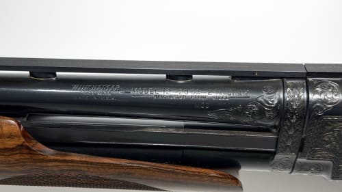 Winchester Model 12 20GA Gold Inlay Custom Engraving