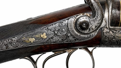 1800s French Percussion Gun Double Barrel