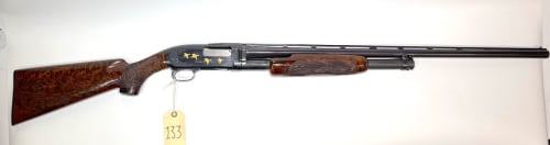 Winchester Model 12 Engraved Gold Inlaid
