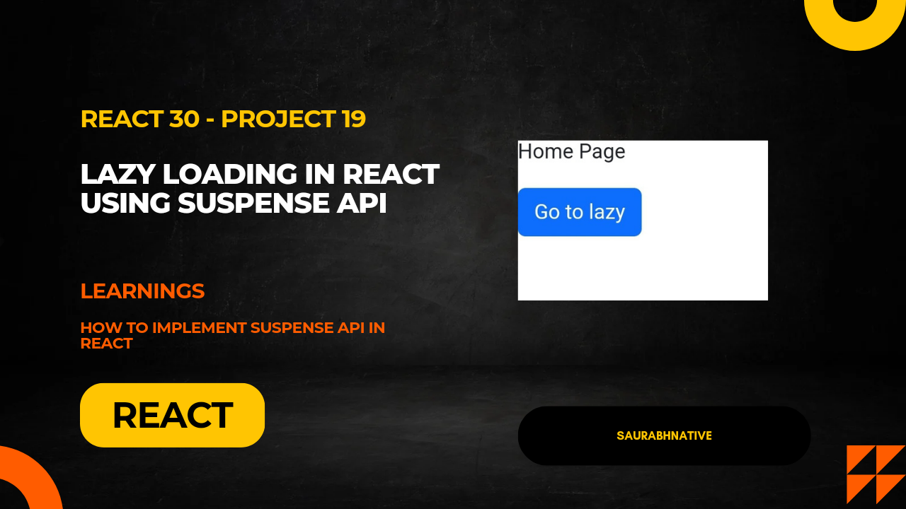 Implementing Lazy Loading in React using Suspense API