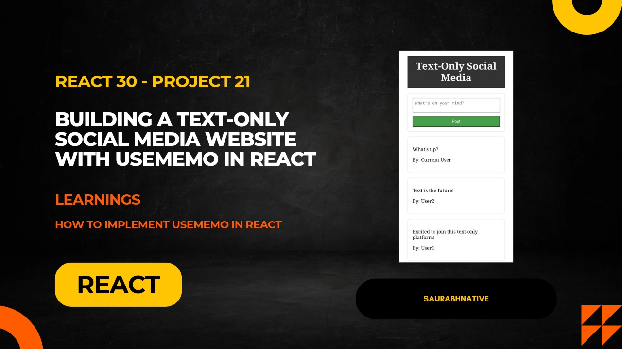 Building a Text-Only Social Media Website with useMemo