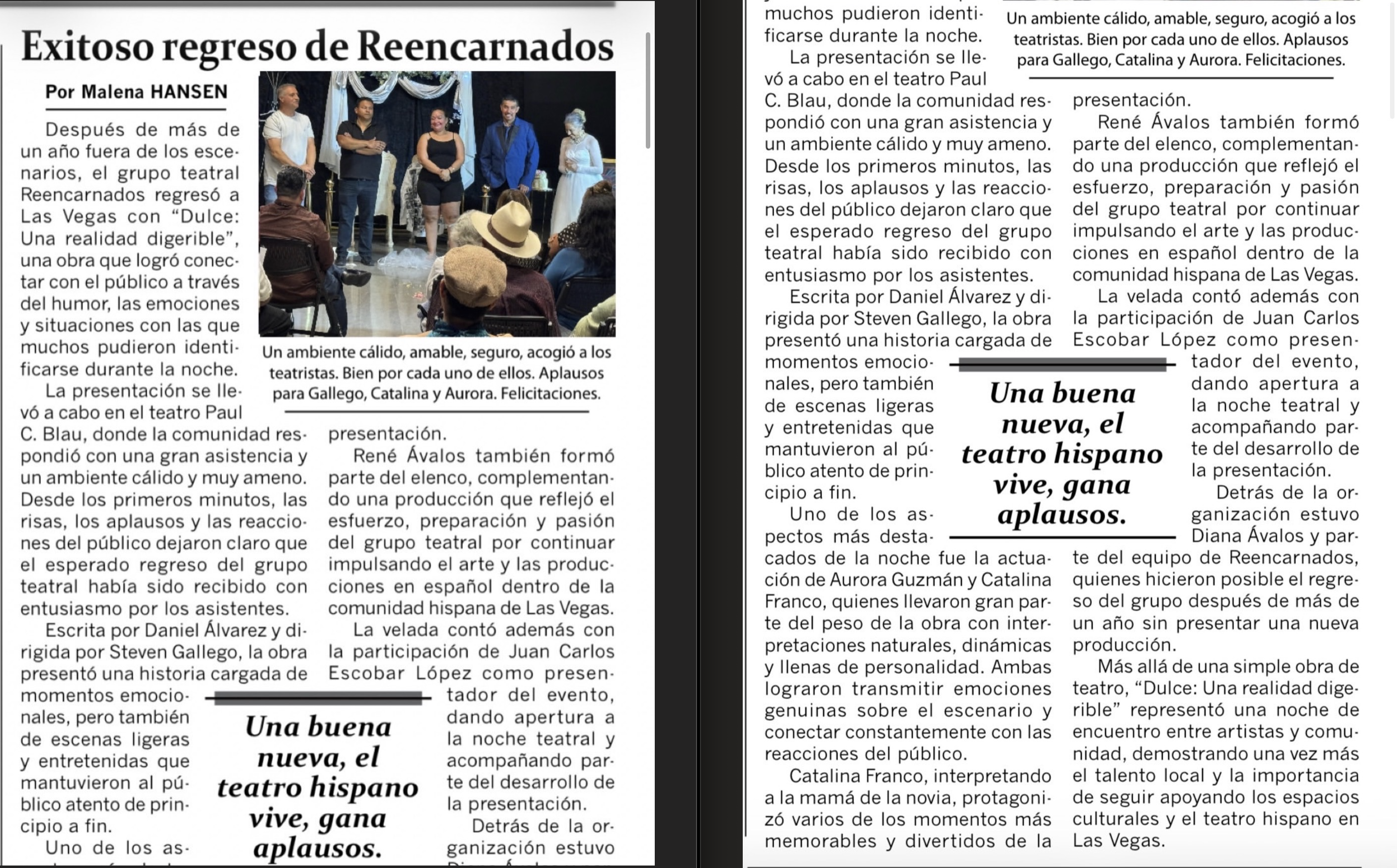 Reencarnados Group Teatro publication