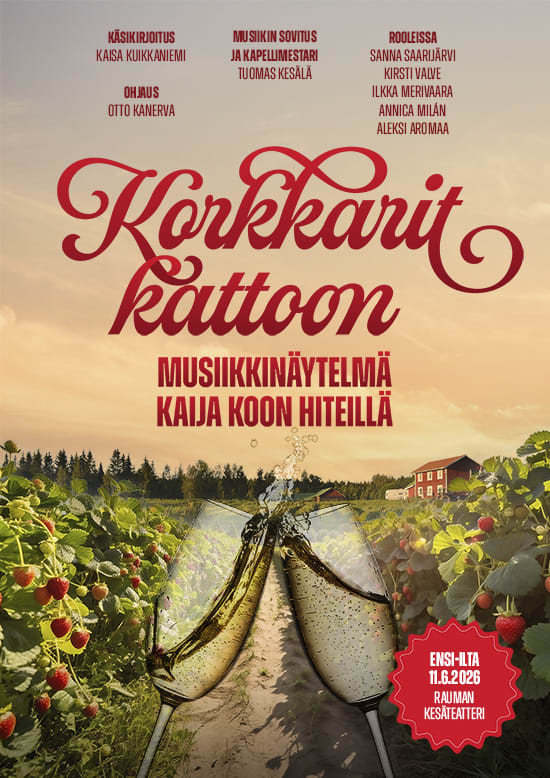 Korkkarit kattoon-juliste