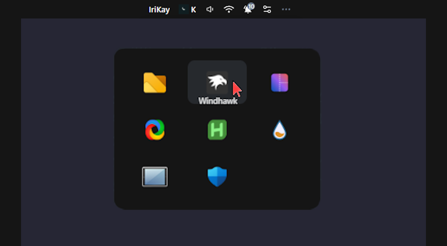 Windows Style (Grid) Tray Menu - Hover for Label - Seelen Theme banner