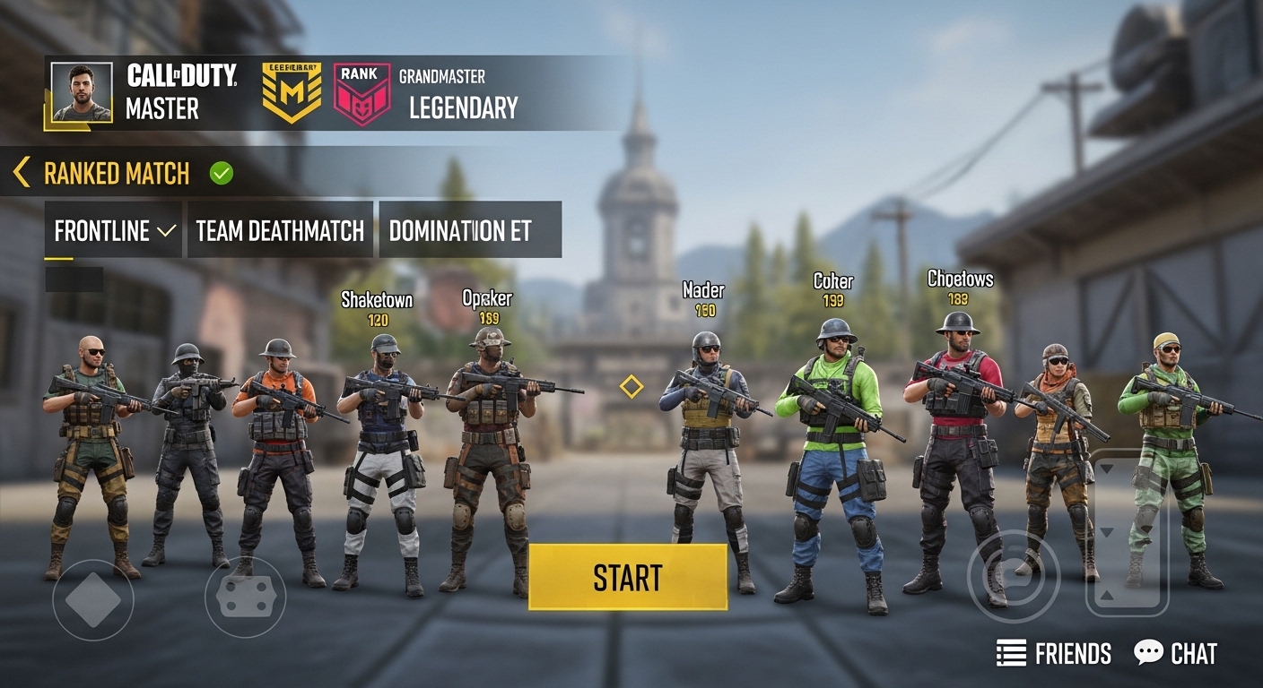 Call of Duty Mobile ranked multiplayer lobby on Android