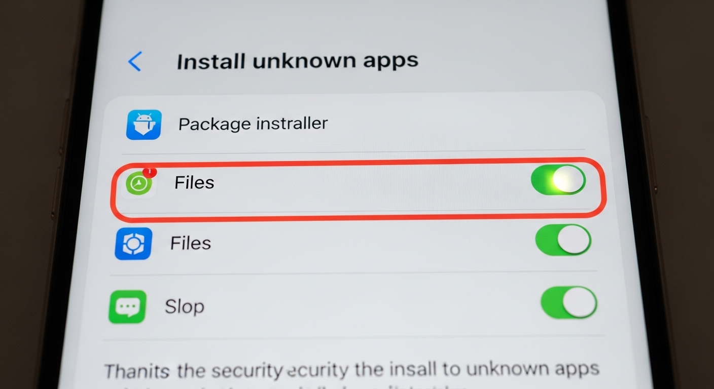 Android settings screen enabling unknown app installation for MOD APK