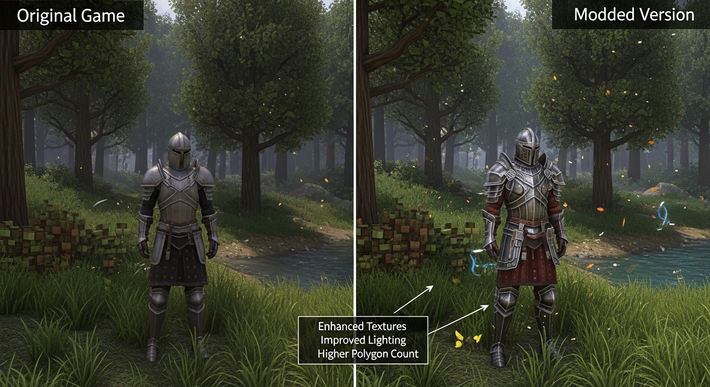Original Android game vs modded APK version comparison