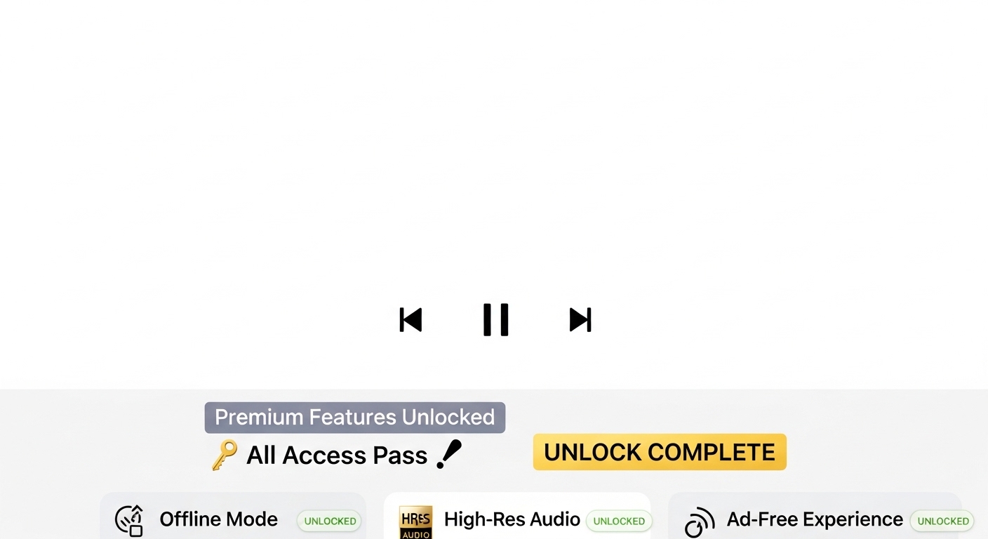 Music Player Pro APK interface showing unlocked equalizer and premium features on Android
