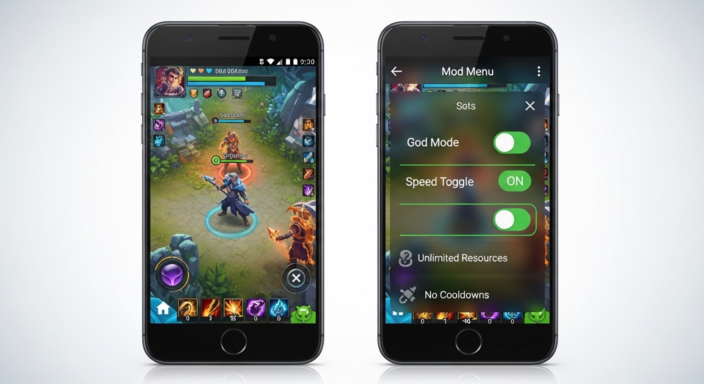 Mod menu android comparison standard vs modded APK