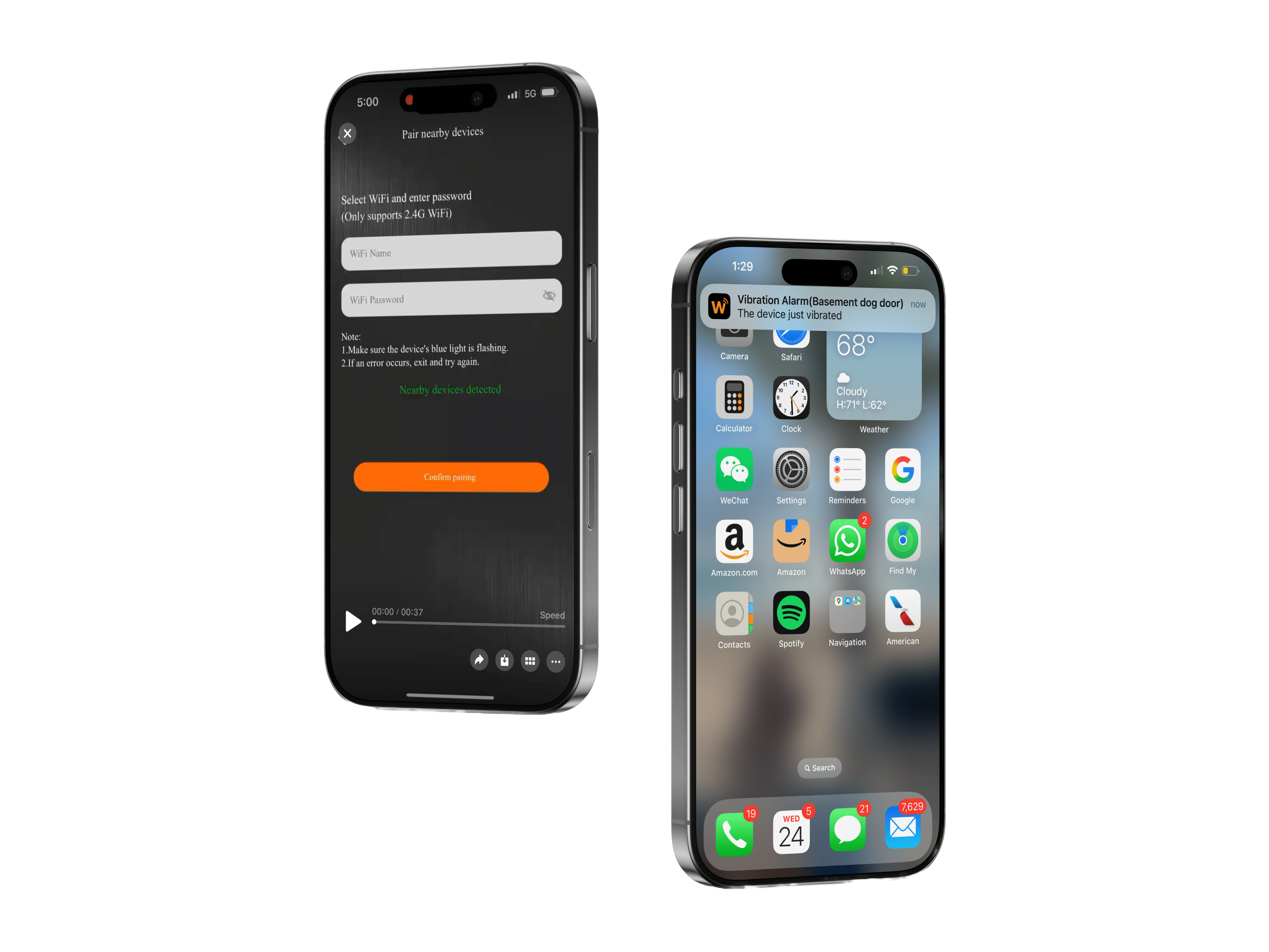 App mockup on phones