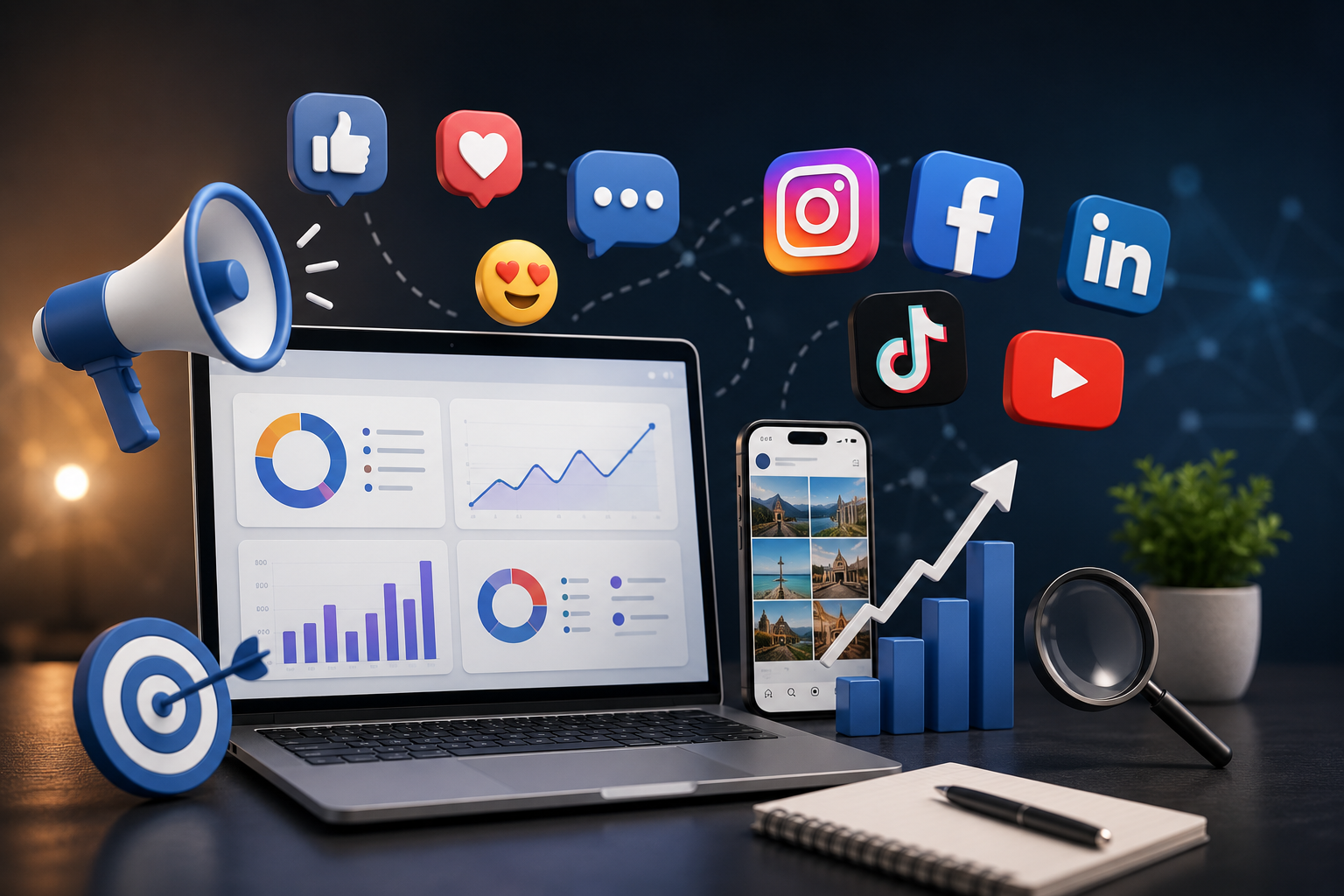 Social media analytics and growth tools