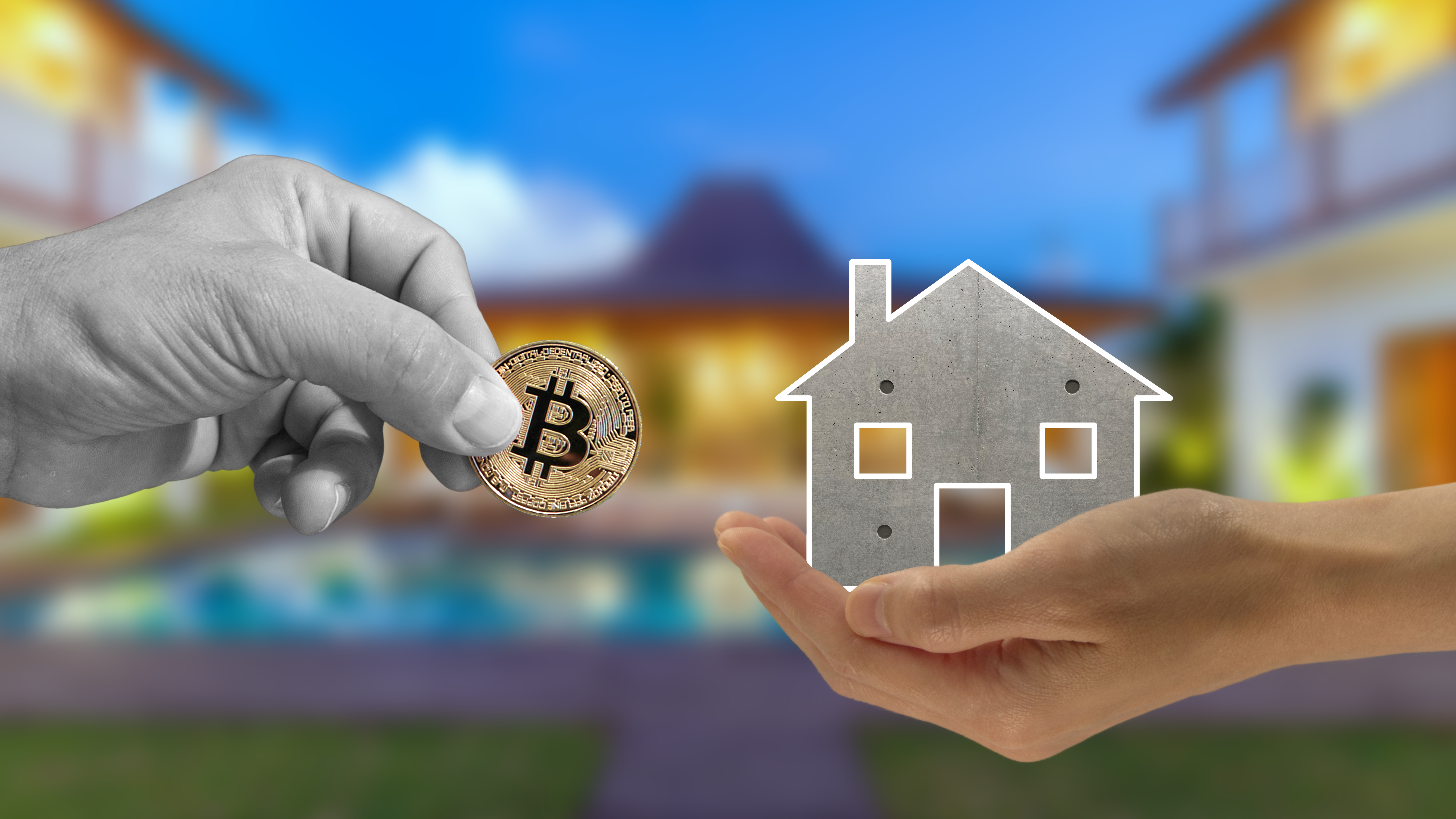 Elegant modern home overlooking a lake and mountains — crypto mortgage financing in Oregon and California