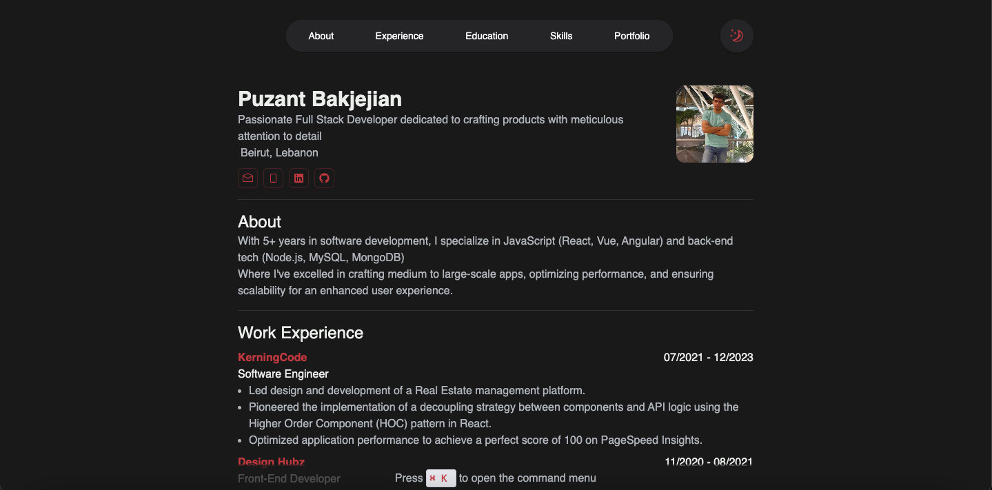 Interactive Online CV