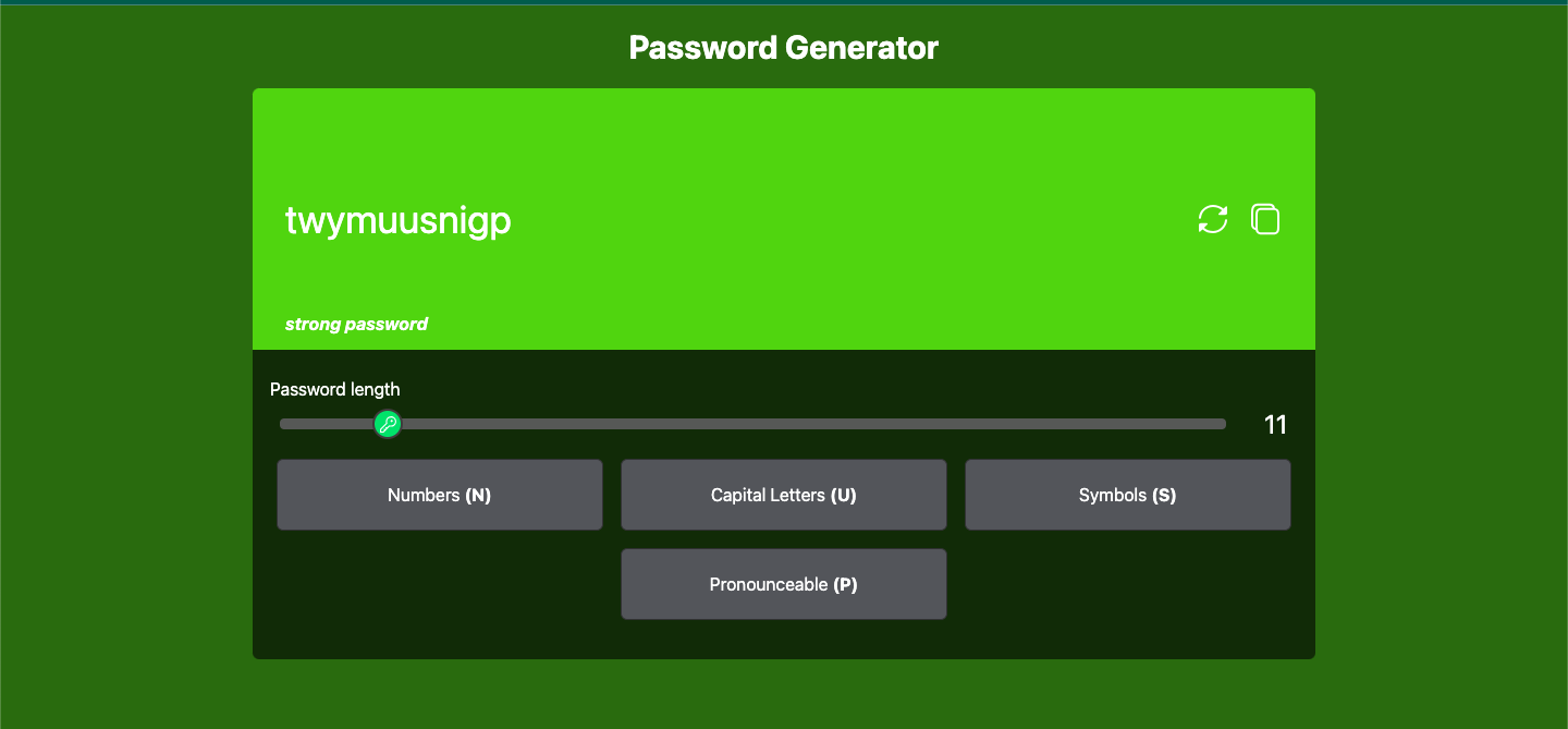 Complex Password Generator