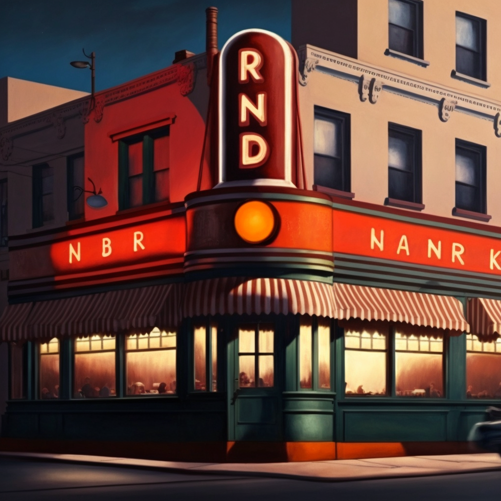 A painting of a diner