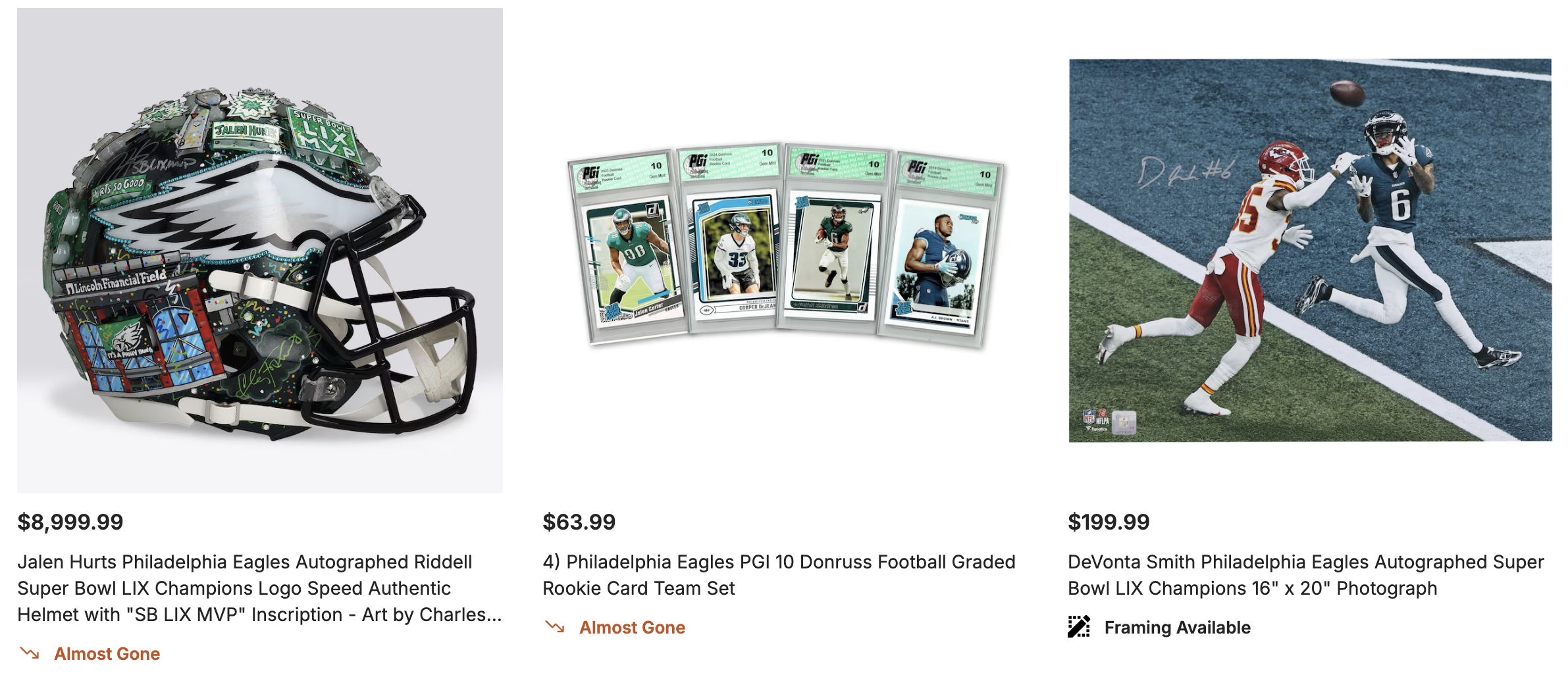 Sports Memorabilia - Eagles Collectibles