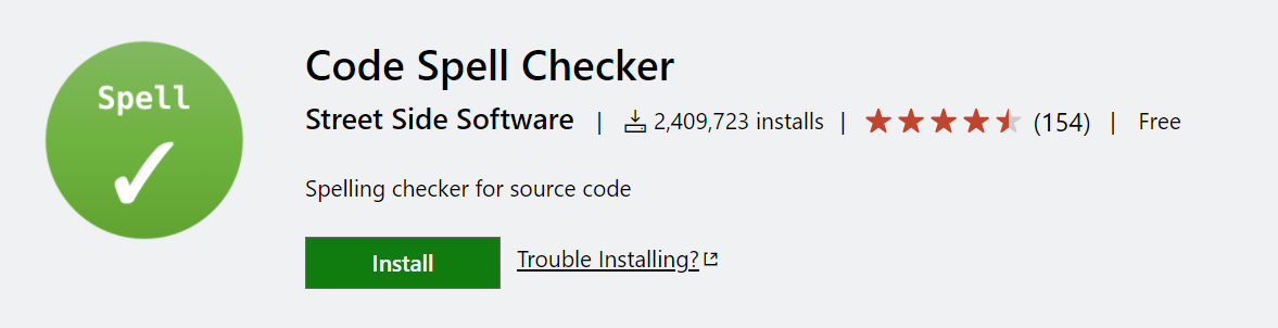 Code Spell Checker in the VS Code Marketplace