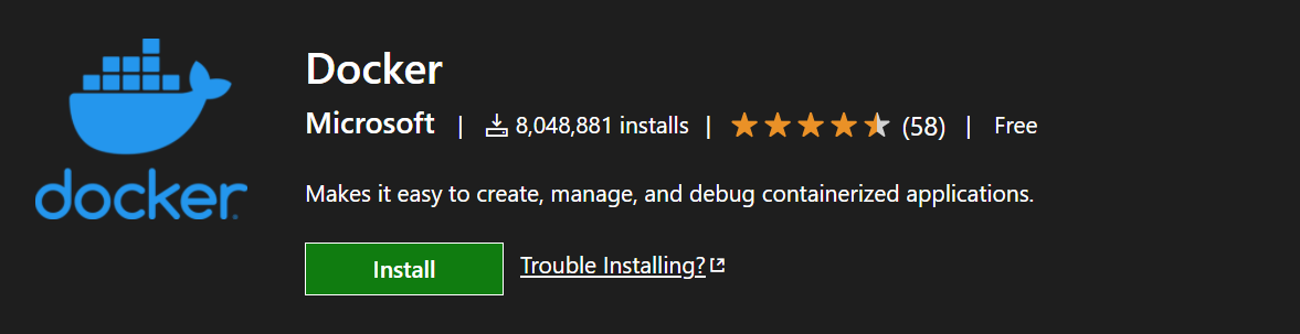 Docker in the VS Code Marketplace
