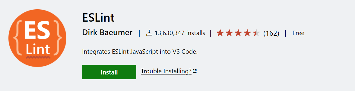 ESLint in the VS Code Marketplace
