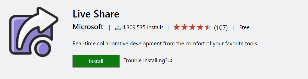 Live Share in the VS Code Marketplace