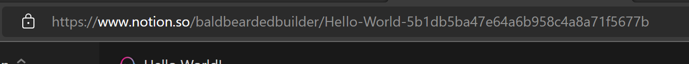 Browser address bar showing a Notion Url