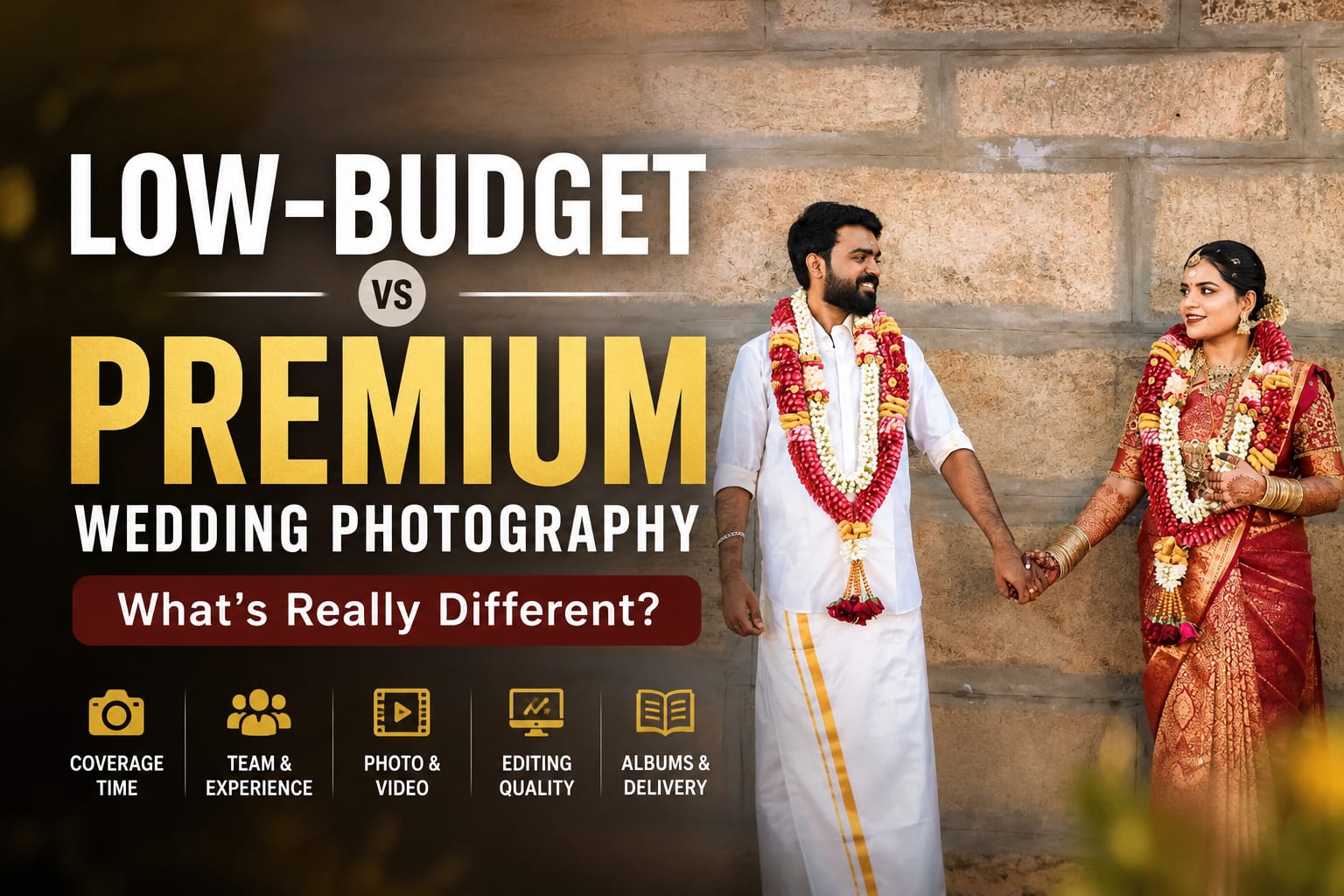 Low-budget vs premium wedding photography comparison by Kuttistory Photography
