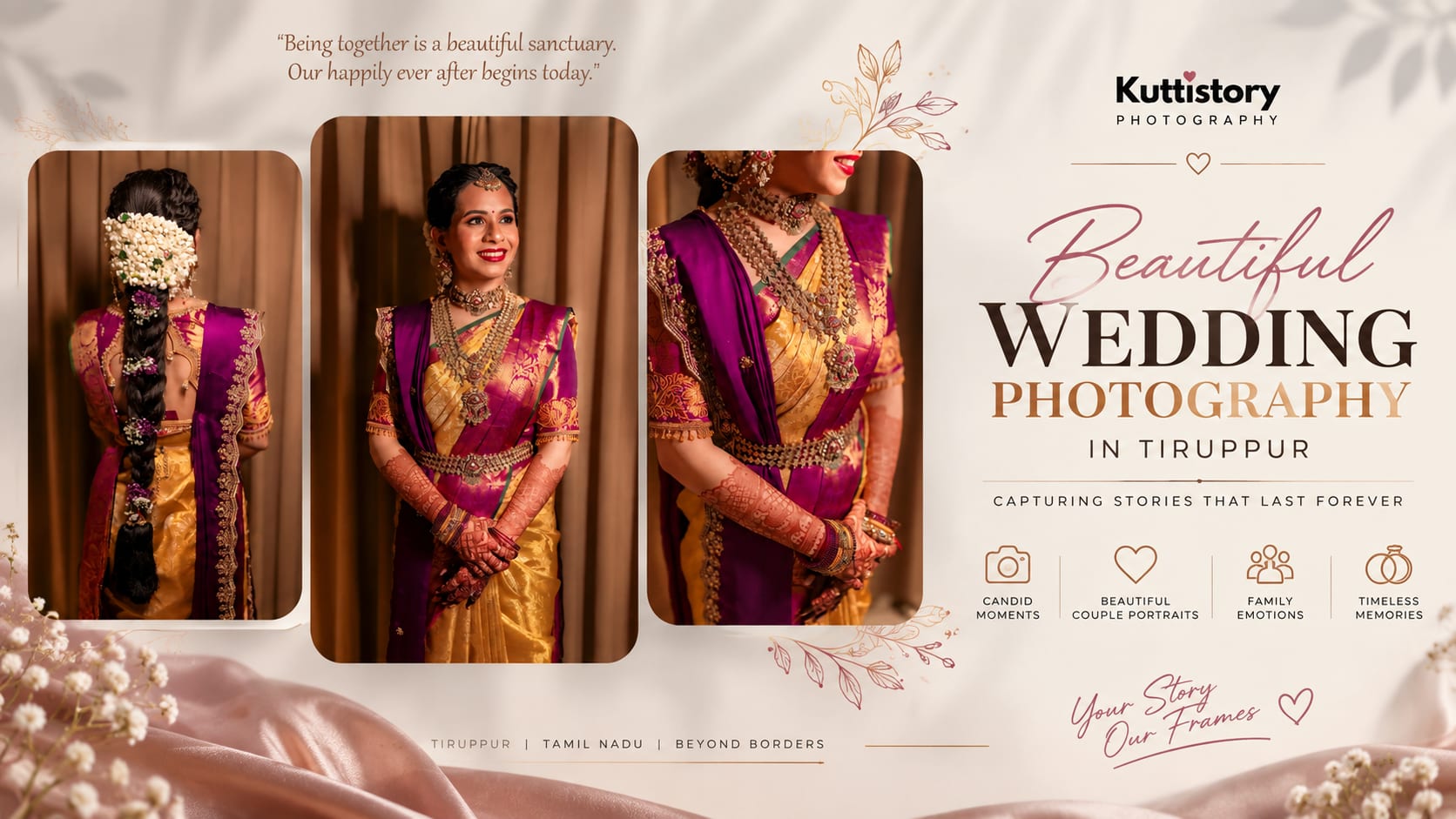 Best wedding photography in Tiruppur – traditional Tamil wedding couple photography