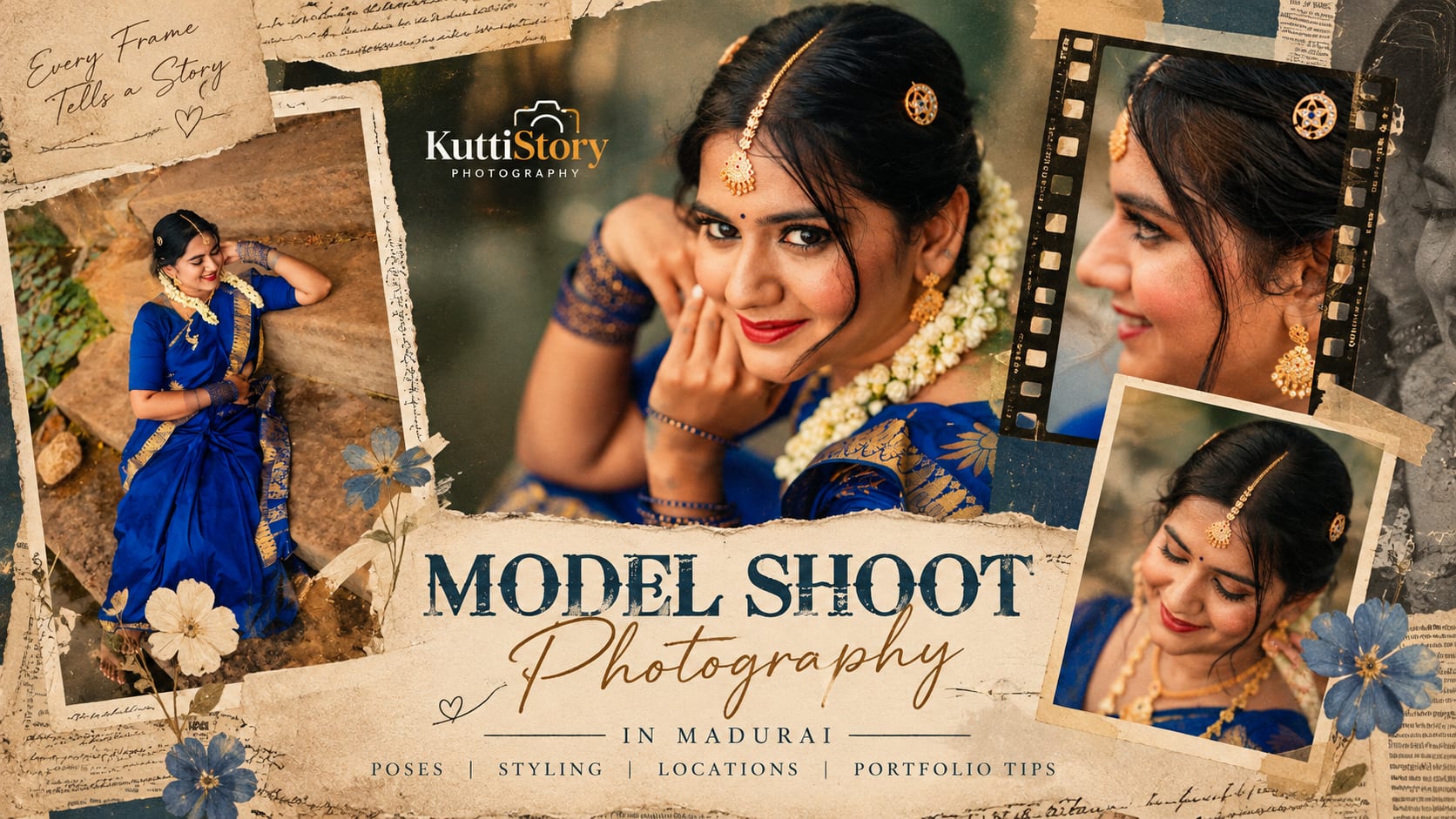 Professional model portfolio photography in Madurai featuring fashion styling and cinematic portrait photography