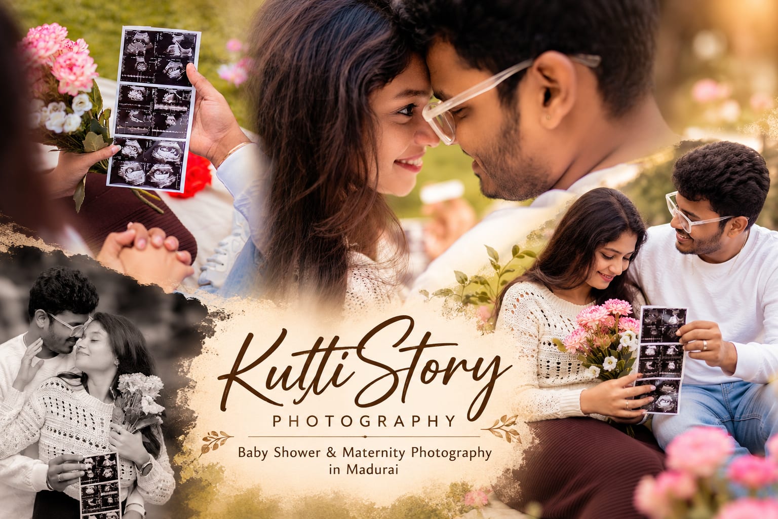 Best baby shower photography in Madurai featuring a pregnant couple, traditional Tamil celebration and beautiful maternity portraits