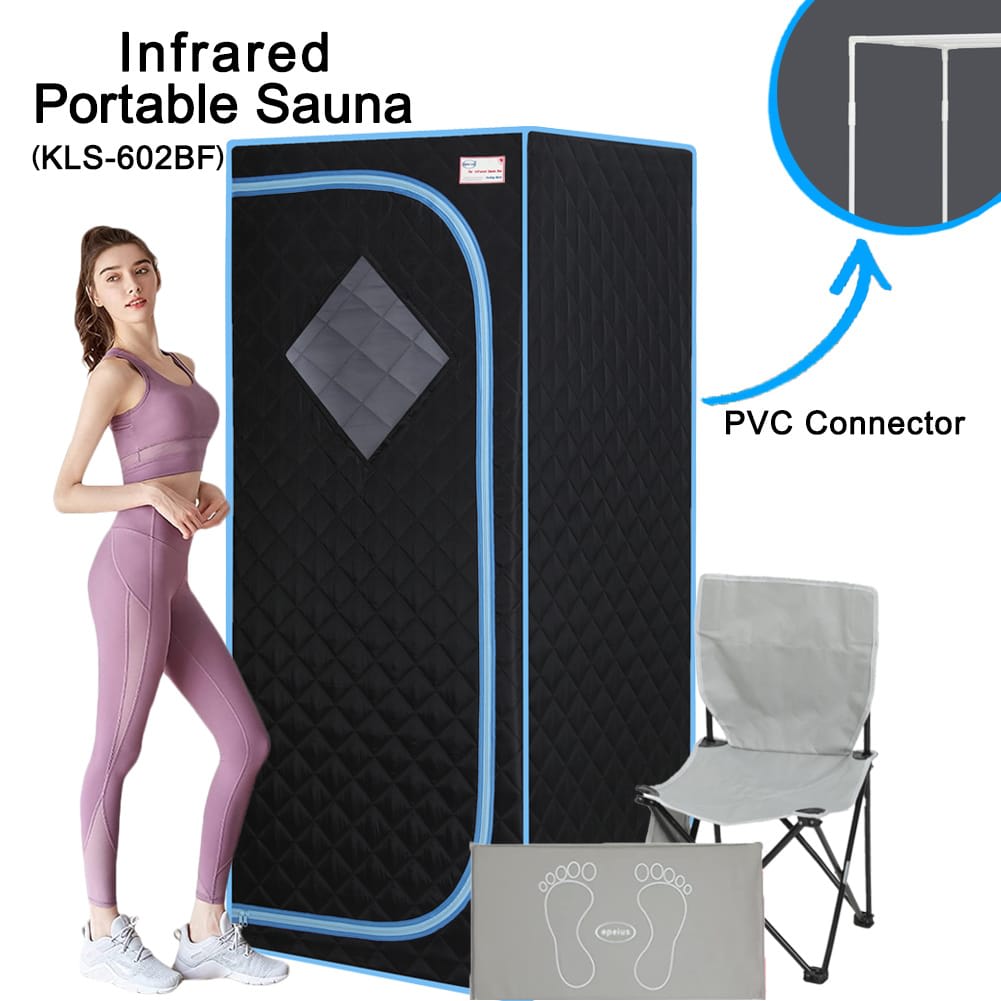 Portable Full Size Infrared Sauna tent–Personal Home Spa; with Infrared Panels; Heating Foot Pad; Controller; Foldable Chair ; Reading light.Easy to Install.Fast heating