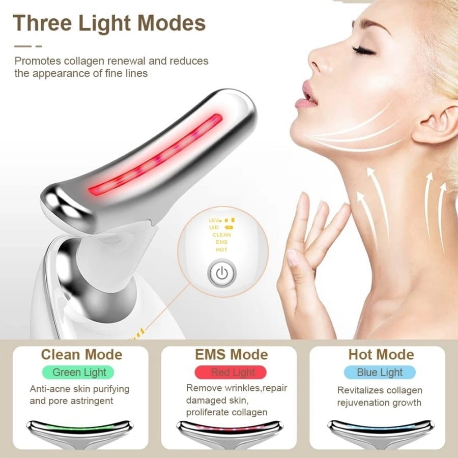 Face Massager Anti-Wrinkle Face Device 3 Modes 45°C Neck Lifting Massagers LED High Frequency Beauty Instrumen EMS Face Massage for Women - Image 36