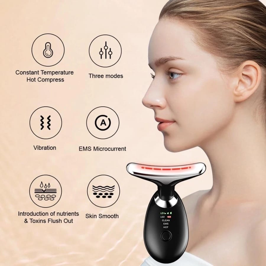 Face Massager Anti-Wrinkle Face Device 3 Modes 45°C Neck Lifting Massagers LED High Frequency Beauty Instrumen EMS Face Massage for Women - Image 4