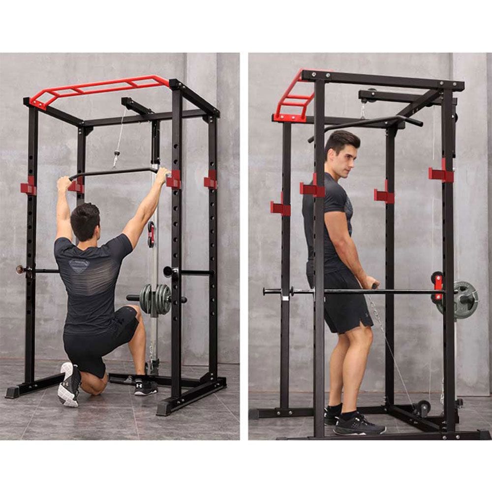 Multi-functional Power Cage,Home Adjustable Pullup Squat Rack 1000Lbs Capacity Comprehensive Fitness Barbell Rack - Image 15