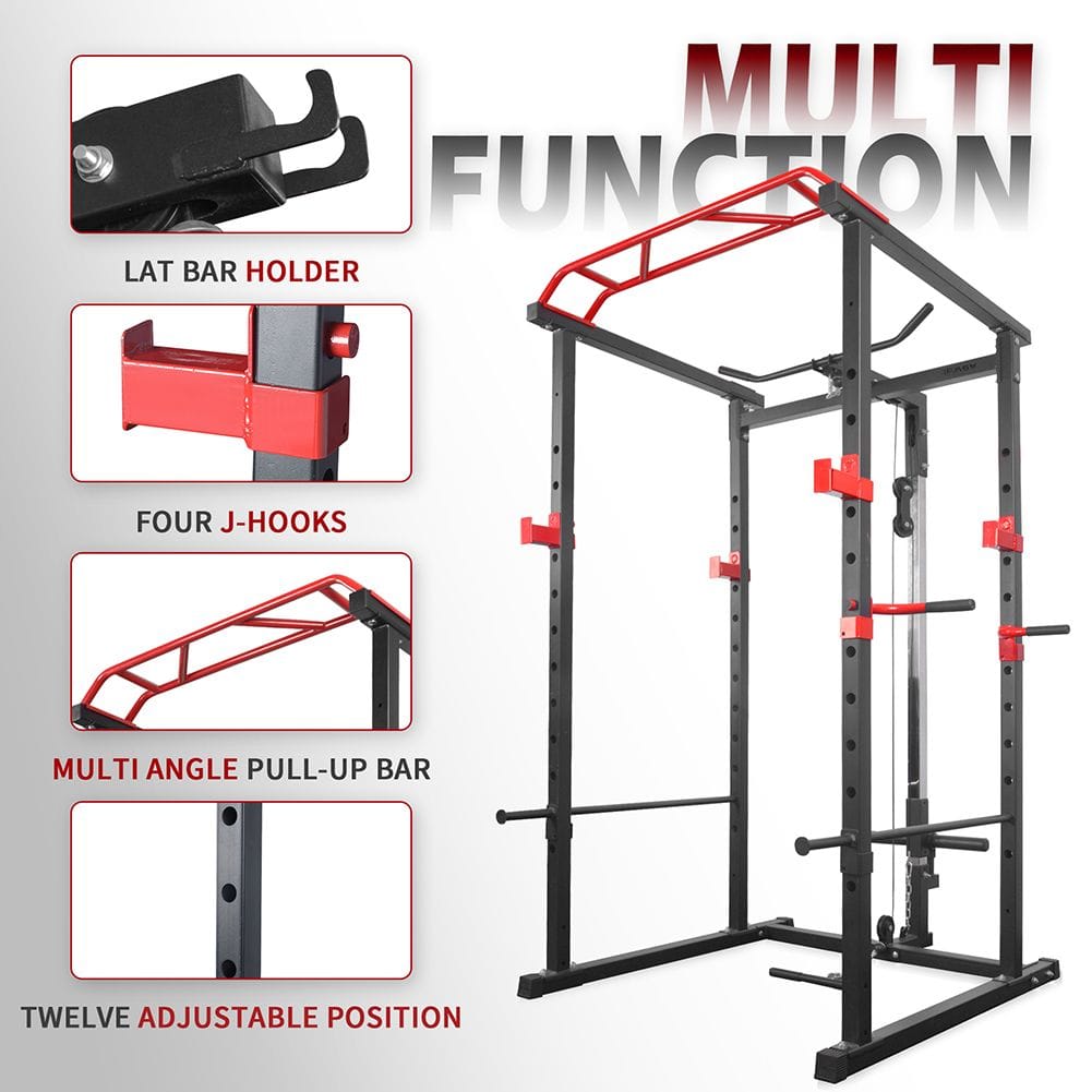 Multi-functional Power Cage,Home Adjustable Pullup Squat Rack 1000Lbs Capacity Comprehensive Fitness Barbell Rack - Image 11