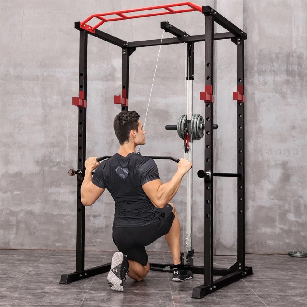 Multi-functional Power Cage,Home Adjustable Pullup Squat Rack 1000Lbs Capacity Comprehensive Fitness Barbell Rack - Image 8