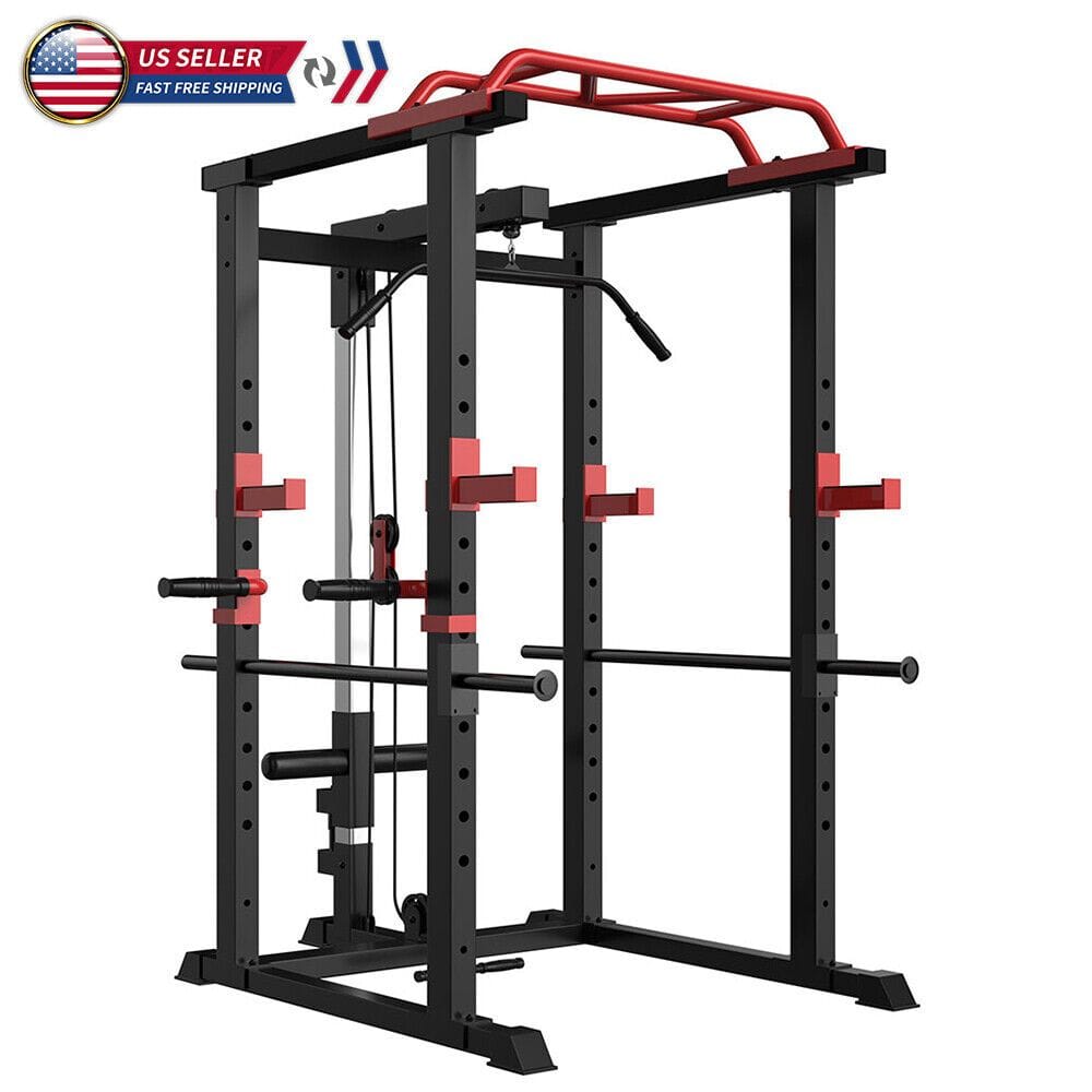 Multi-functional Power Cage,Home Adjustable Pullup Squat Rack 1000Lbs Capacity Comprehensive Fitness Barbell Rack - Image 2