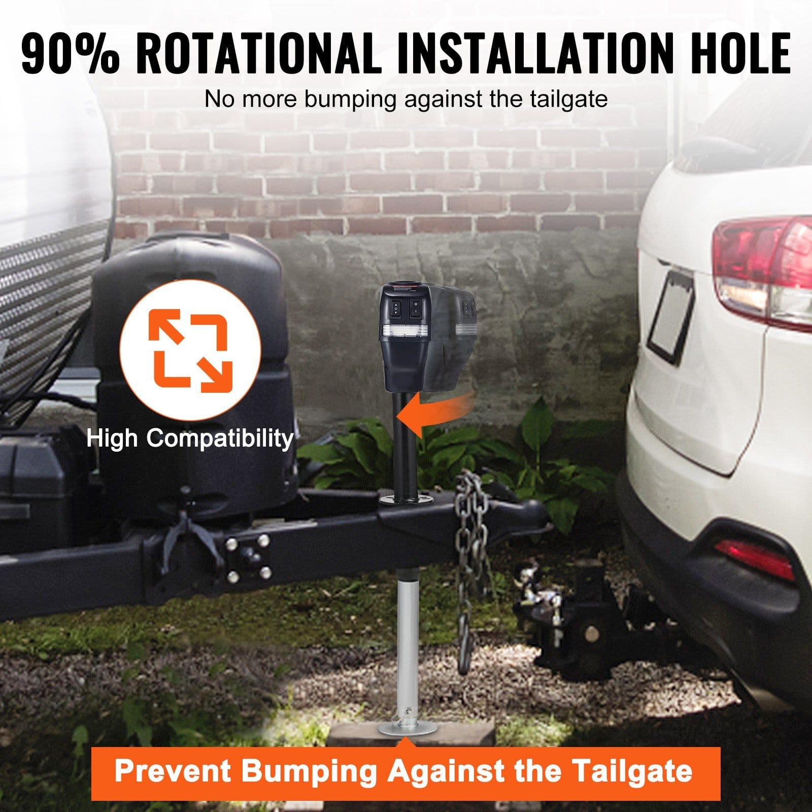 VEVOR Electric Trailer Jack, Power Tongue Jack Weight Capacity 4000 lbs, 9.84"-33.85" Electric Tongue Jack with Waterproof Cover for Lifting RV Trailer, Horse Trailer, Utility Trailer, Yacht Trailer - Image 6