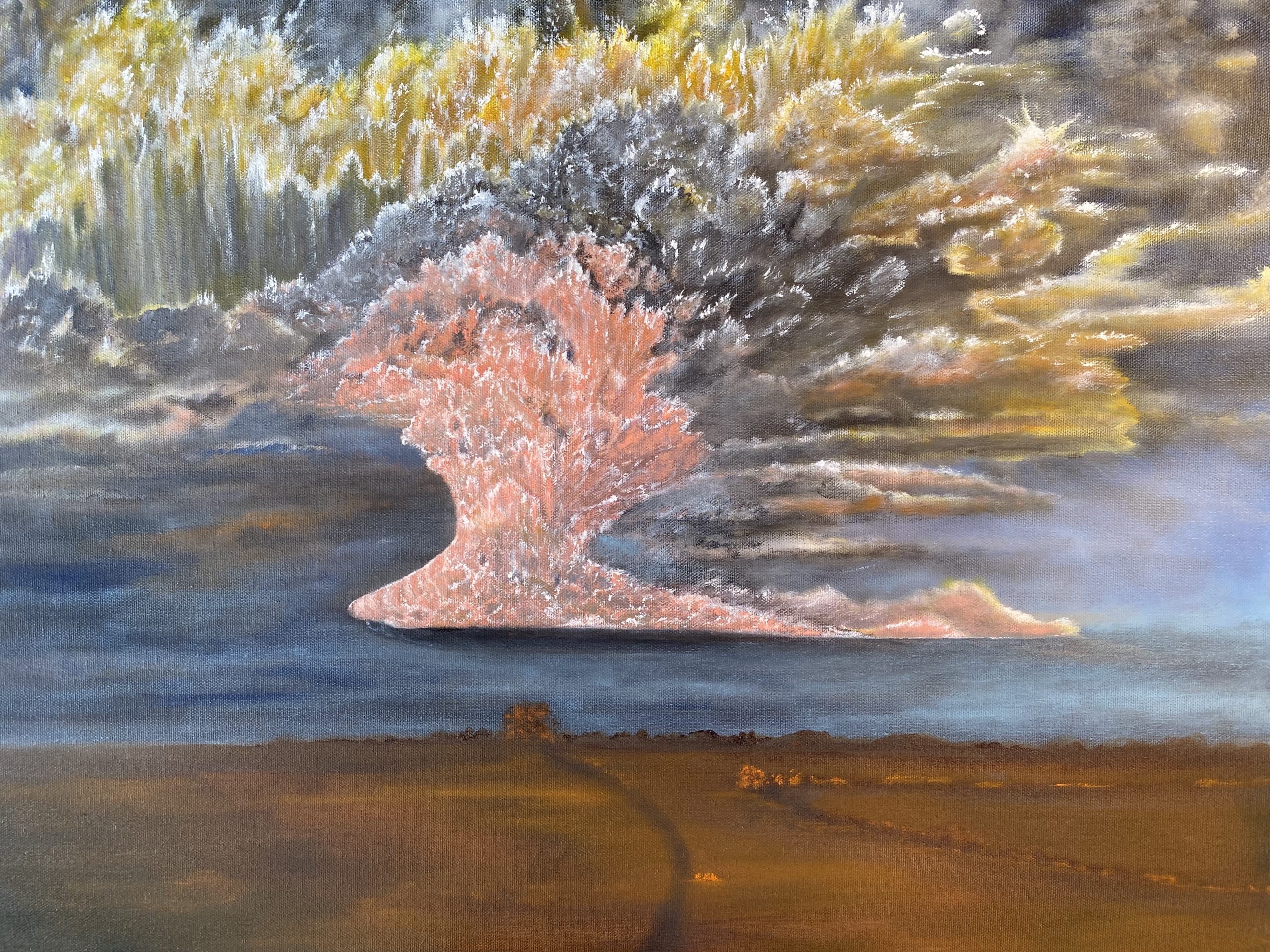 "Heavenly Creation" Arizona Cloudburst. oil on canvas. 18"x24" w/frame. "Art by Jerry"$1200.00