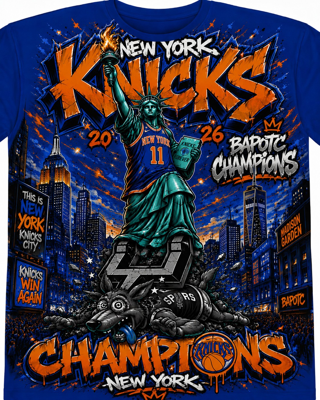 NEW YORK KNICKS 2026 CHAMPIONS — LIBERTY DOMINANCE TEE