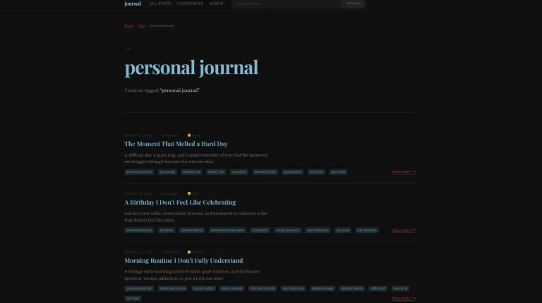 Single tag page showing posts filtered by selected tag