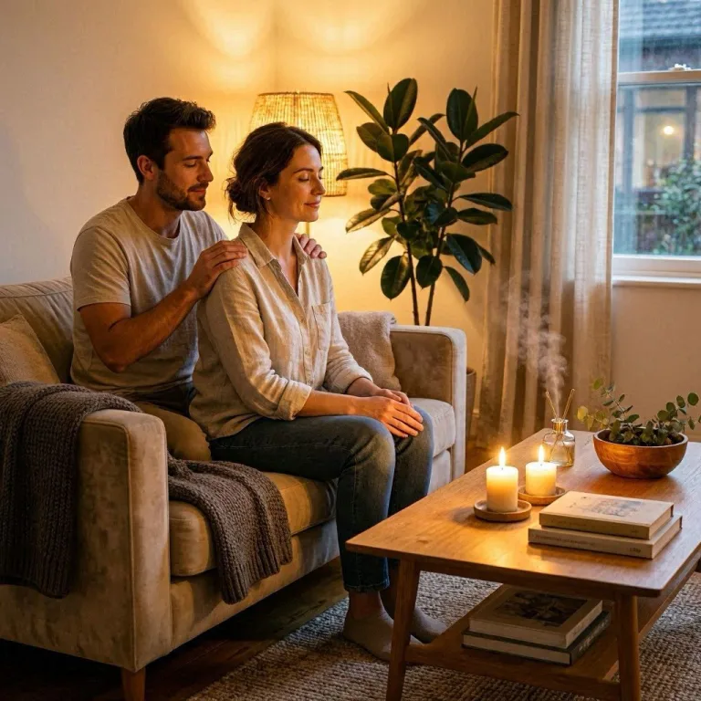 couple relaxing spa night at home massage emotional intimacy relationship