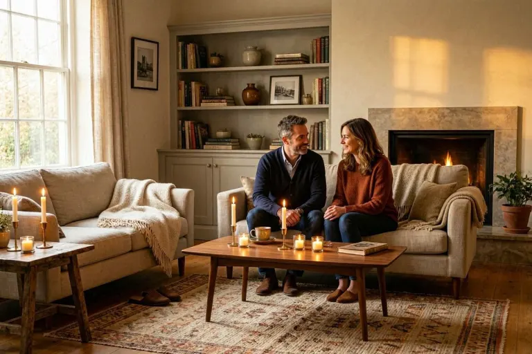 couple changing home environment to reconnect relationship cozy lighting atmosphere