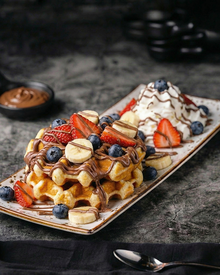 Nutella Fruit Waffles