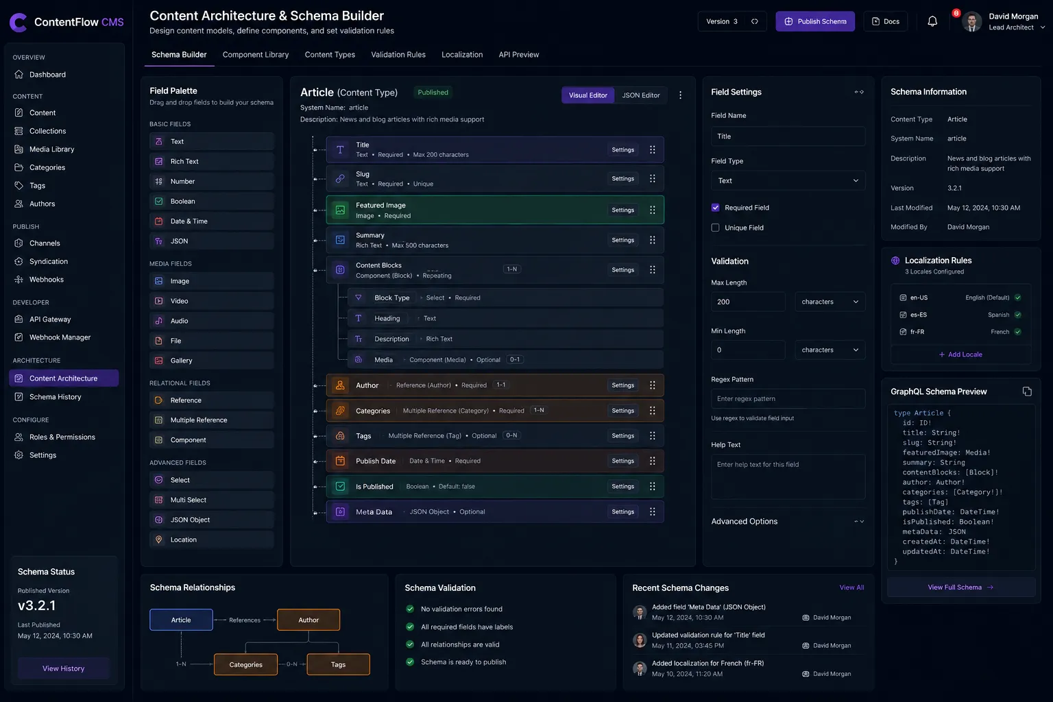 Admin Panel - Content Architecture & Schema Builder