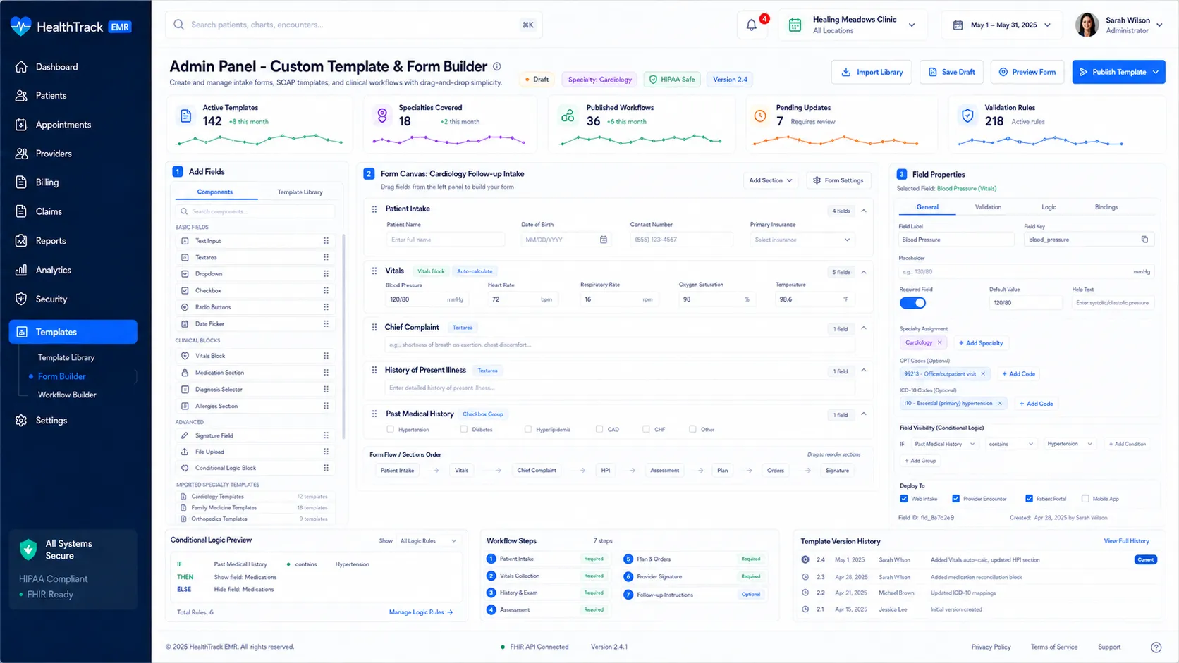 Admin Panel - Custom Template & Form Builder
