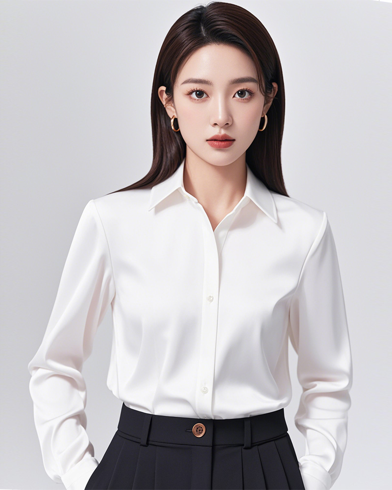 女士白色正装衬衫