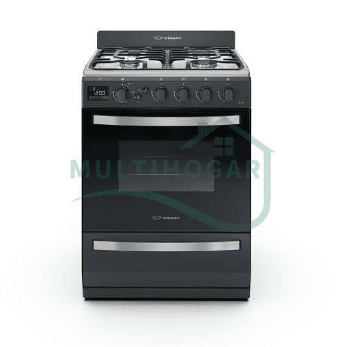 Cocina Ormay Evo NEGRA 4 hornallas Timer Digital Nuevo Modelo